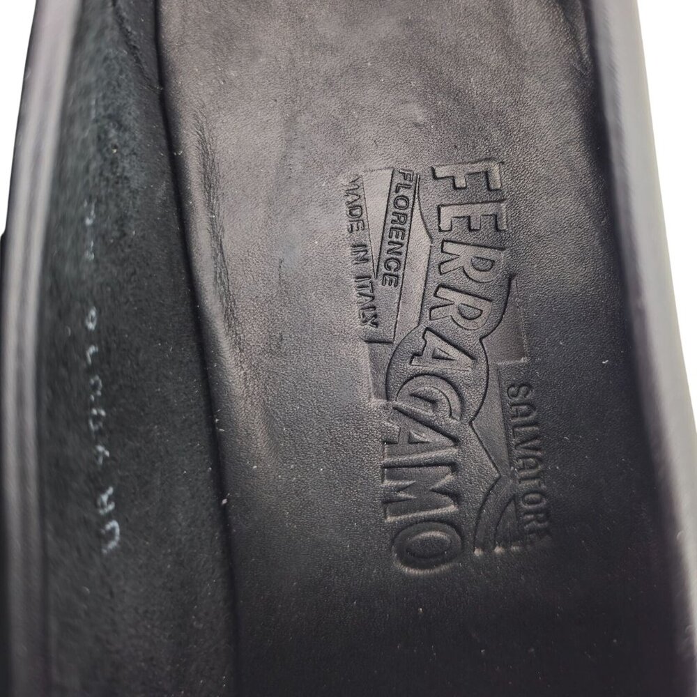 Salvatore Ferragamo Italy Mens 6.5EE Black Calf Dress Shoes Driving Bit Loafers - Picture 12 of 13